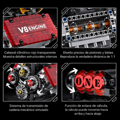 Motor V8 Funcional De Bloques