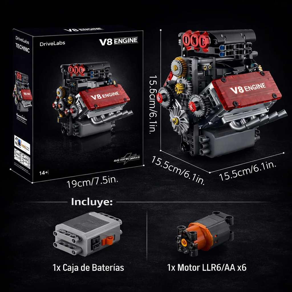 Motor V8 Funcional De Bloques