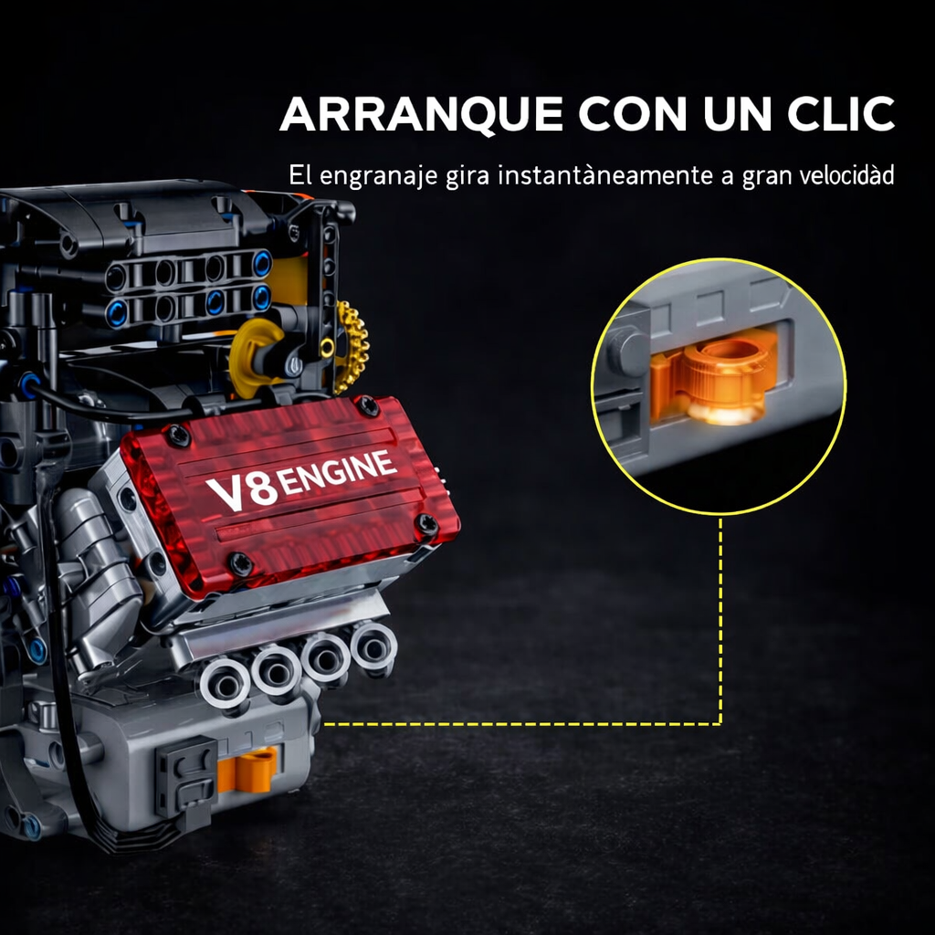 Motor V8 Funcional De Bloques